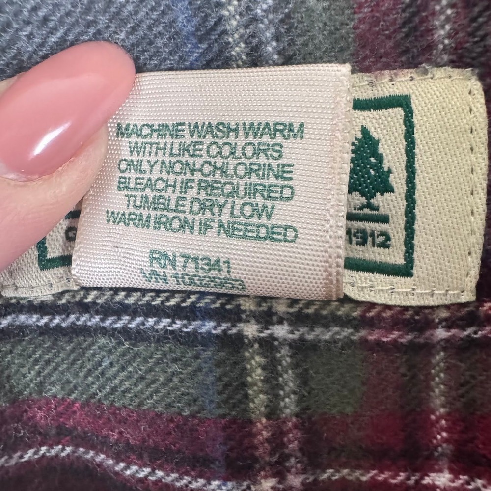 L.L. Bean Traditional Fit Gray‎ Plaid Flannel Shirt Mens Medium - Picture 4 of 5